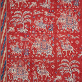 BRUNSCHWIG & FILS - ARALAM PRINT- FLAME/CADET - Fabric by the Yard