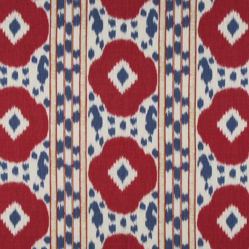 BRUNSCHWIG & FILS - VARKALA PRINT- RED/BLUE - Fabric by the Yard RED/BLUE