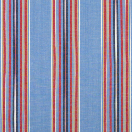 BRUNSCHWIG & FILS - VERDON STRIPE- BLUE/RED - Fabric by the Yard BLUE/RED