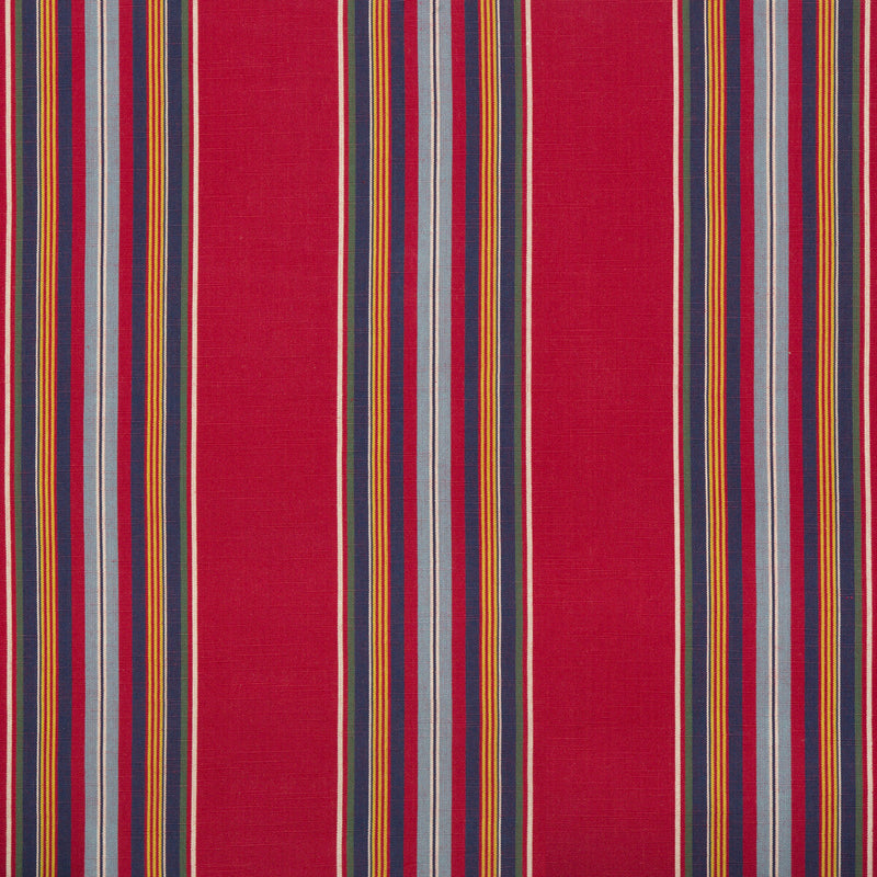 BRUNSCHWIG & FILS - VERDON STRIPE- RED/NAVY - Fabric by the Yard RED/NAVY
