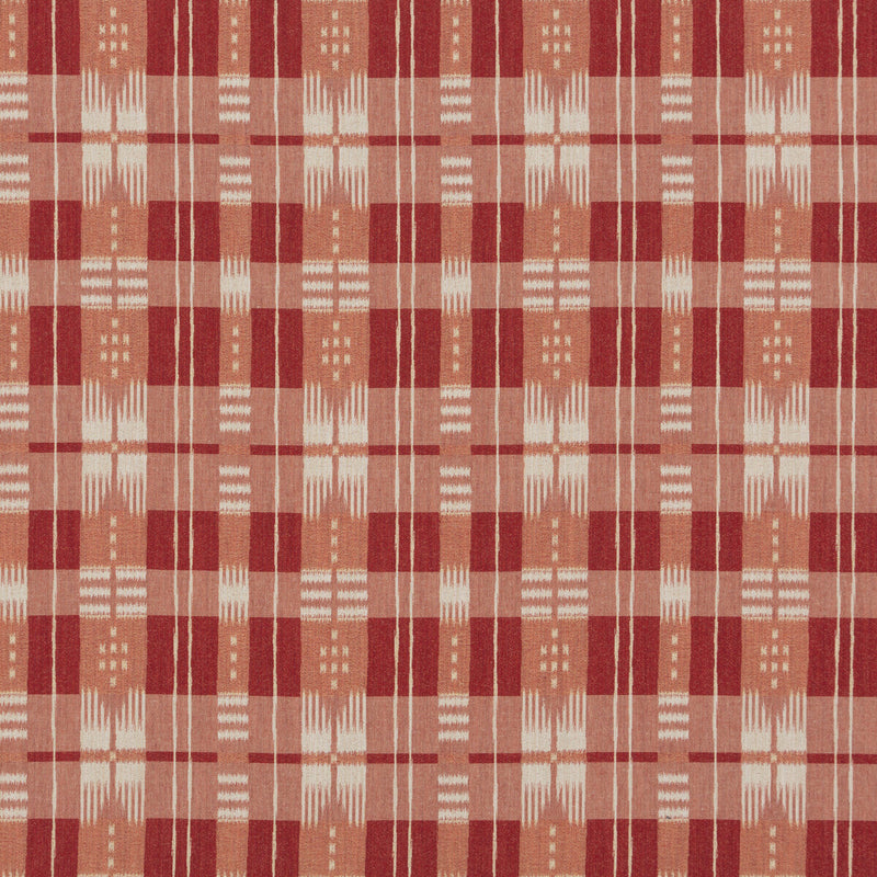BRUNSCHWIG & FILS - MORNAS PLAID- RED - Fabric by the Yard RED