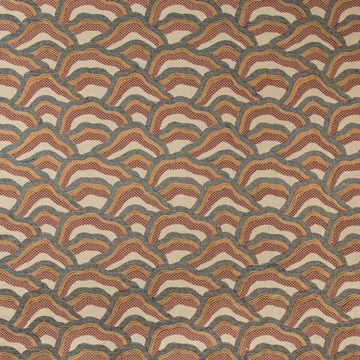 BRUNSCHWIG & FILS - LES RIZIERES EMB- RUST/GREY - Fabric by the Yard RUST/GREY