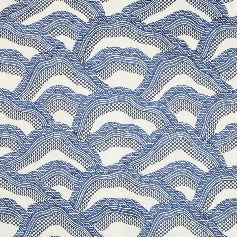 BRUNSCHWIG & FILS - LES RIZIERES EMB- ROYAL/NAVY - Fabric by the Yard ROYAL/NAVY