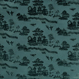 BRUNSCHWIG & FILS - LA PAGODE VELVET- TEAL - Fabric by the Yard