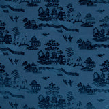 BRUNSCHWIG & FILS - LA PAGODE VELVET- NAVY - Fabric by the Yard