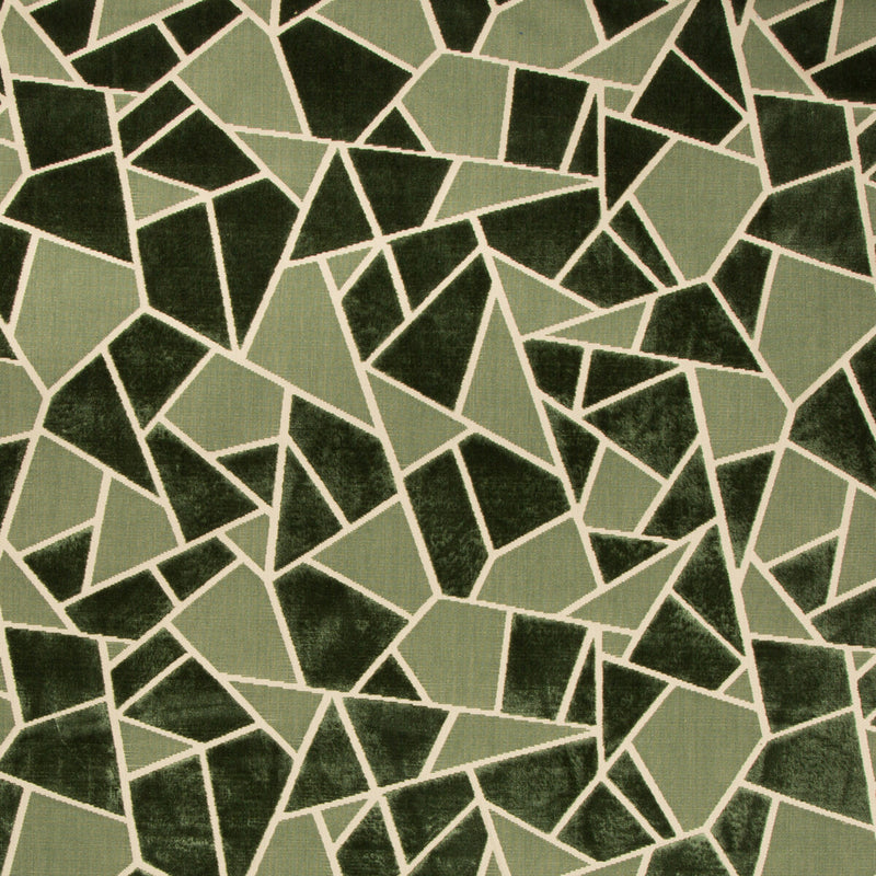 BRUNSCHWIG & FILS - LA TORTUE VELVET- GREEN - Fabric by the Yard GREEN