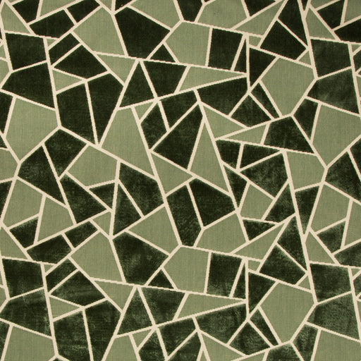 BRUNSCHWIG & FILS - LA TORTUE VELVET- GREEN - Fabric by the Yard GREEN