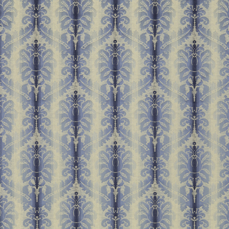 BRUNSCHWIG & FILS - POIVRE DAMASK- INDIGO/SKY - Fabric by the Yard INDIGO/SKY