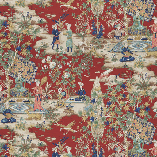 BRUNSCHWIG & FILS - LODI GARDEN PRINT- RED - Fabric by the Yard RED