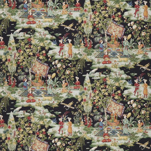 BRUNSCHWIG & FILS - LODI GARDEN PRINT- ONYX - Fabric by the Yard ONYX