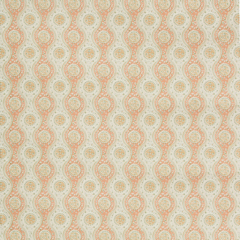 BRUNSCHWIG & FILS - NADARI PRINT- PEACH/GOLD - Fabric by the Yard PEACH/GOLD