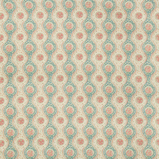 BRUNSCHWIG & FILS - NADARI PRINT- TEAL/ROSE - Fabric by the Yard TEAL/ROSE