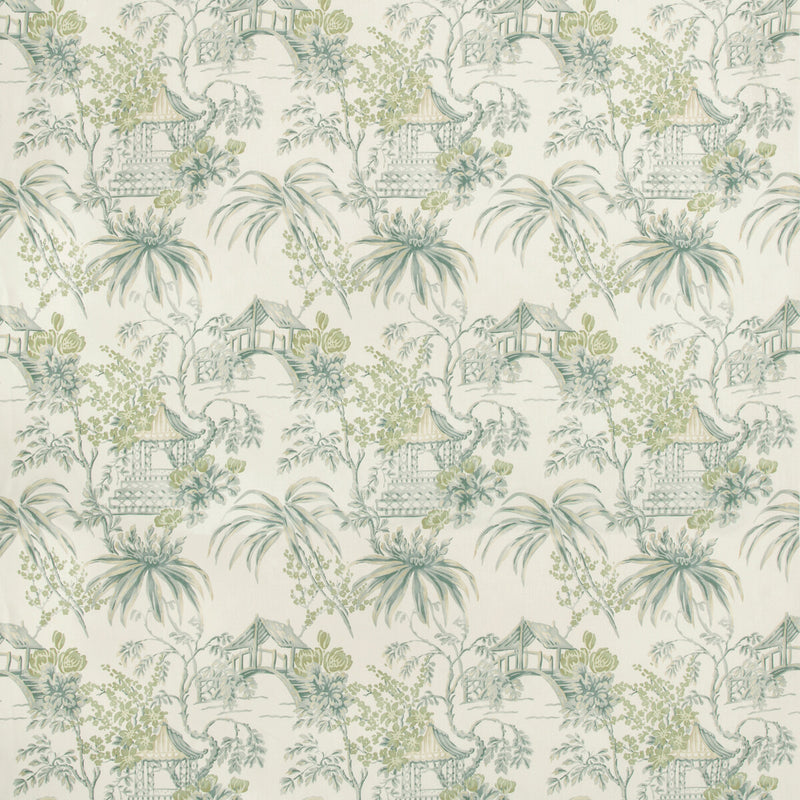 BRUNSCHWIG & FILS - TONGLI PRINT- LAGOON - Fabric by the Yard LAGOON