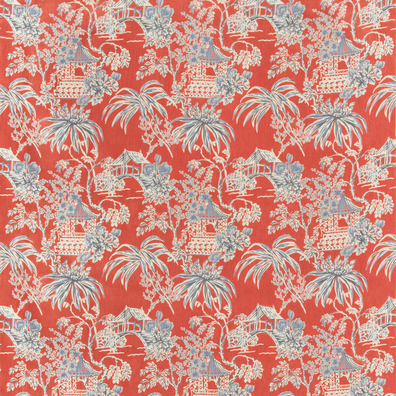 BRUNSCHWIG & FILS - TONGLI PRINT- RED - Fabric by the Yard RED