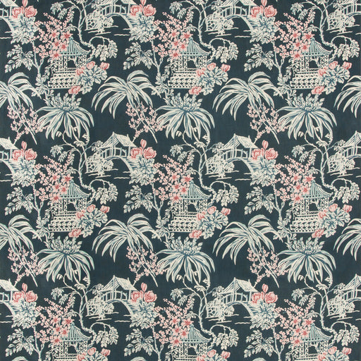 BRUNSCHWIG & FILS - TONGLI PRINT- MIDNIGHT - Fabric by the Yard MIDNIGHT