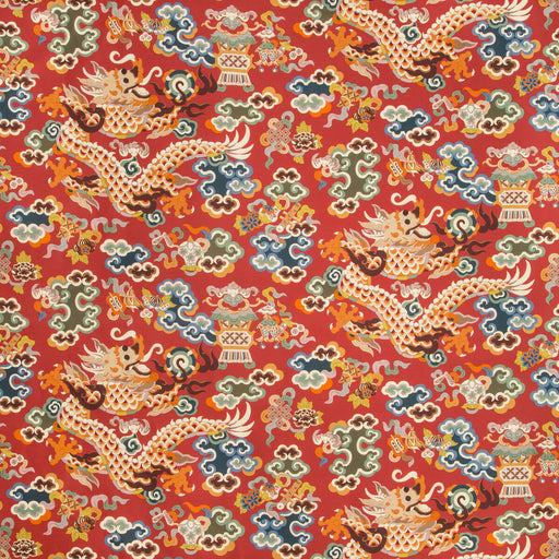 BRUNSCHWIG & FILS - MING DRAGON PRINT- CLARET - Fabric by the Yard CLARET