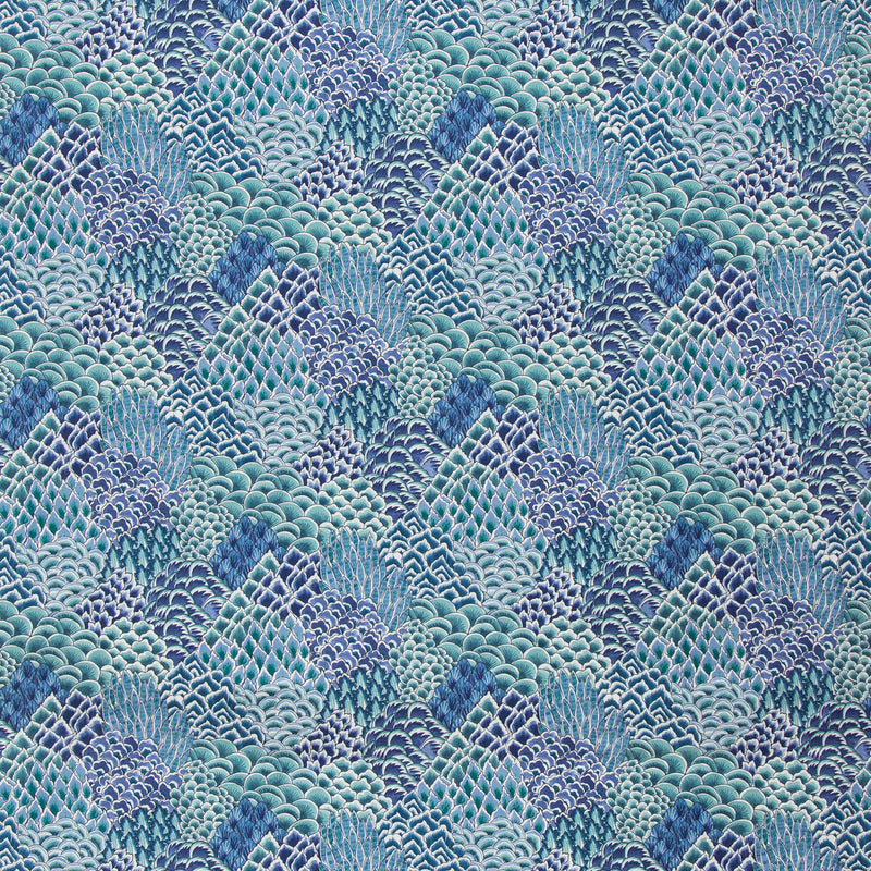 BRUNSCHWIG & FILS - KATIBI PRINT- TURQUOISE - Fabric by the Yard TURQUOISE