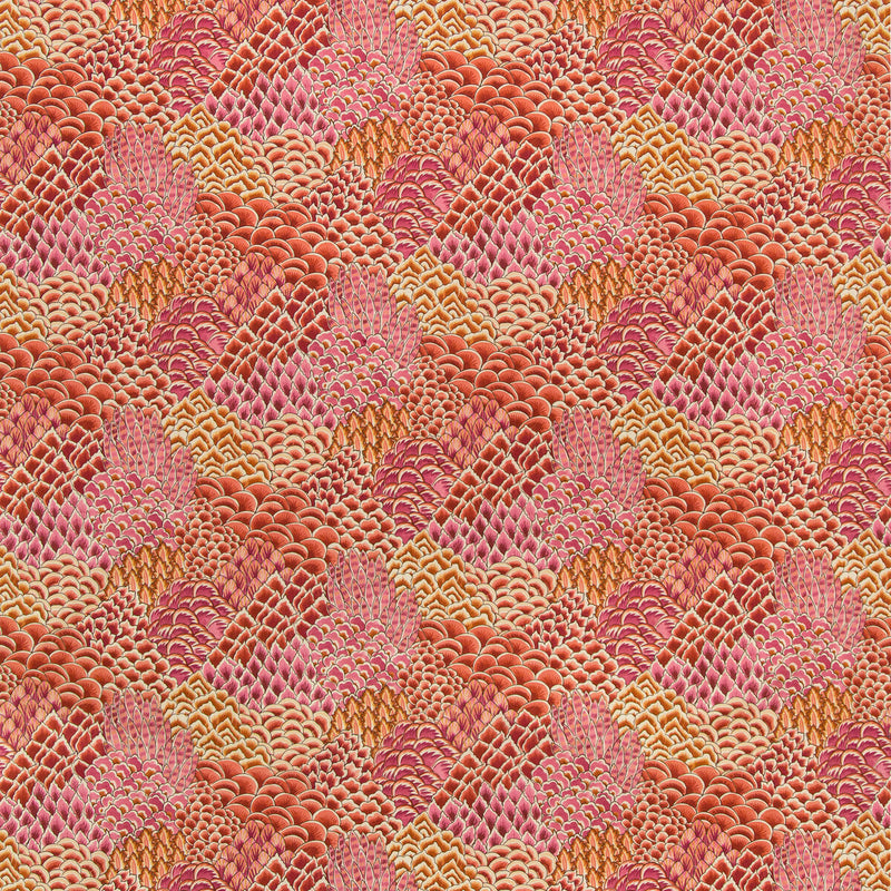 BRUNSCHWIG & FILS - KATIBI PRINT- PINK - Fabric by the Yard PINK