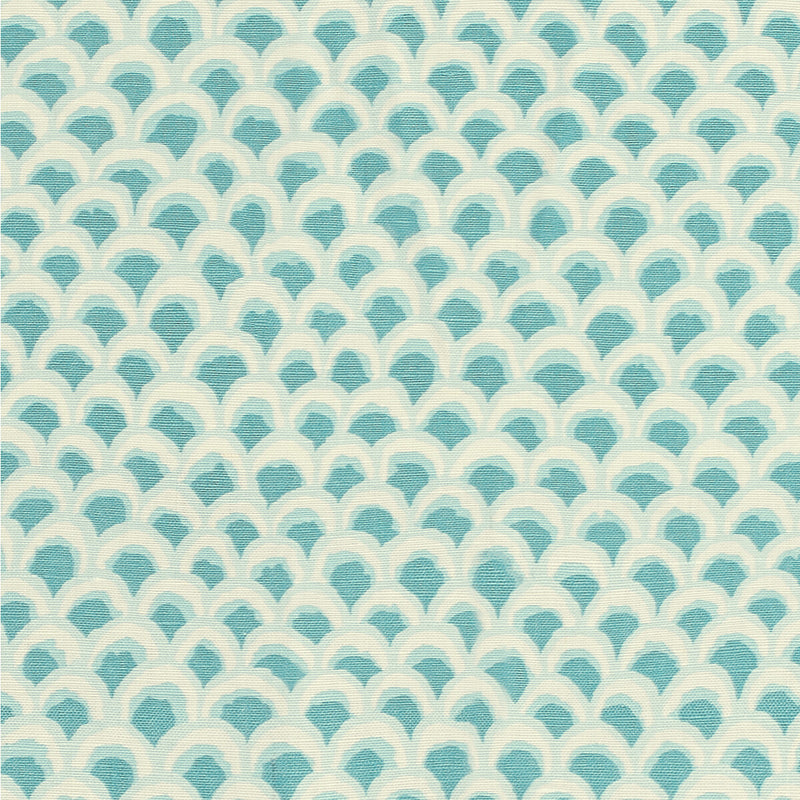 BRUNSCHWIG & FILS - PAVE II PRINT- AQUA - Fabric by the Yard AQUA