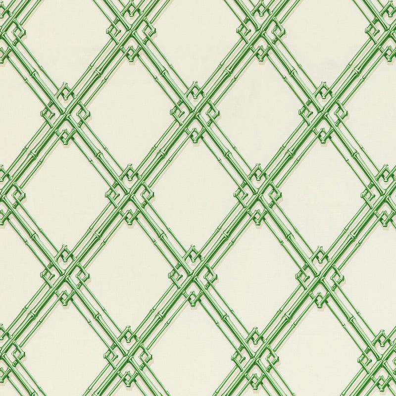BRUNSCHWIG & FILS - LE BAMBOU PRINT- GREEN - Fabric by the Yard GREEN
