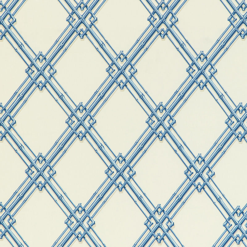 BRUNSCHWIG & FILS - LE BAMBOU PRINT- BLUE - Fabric by the Yard BLUE