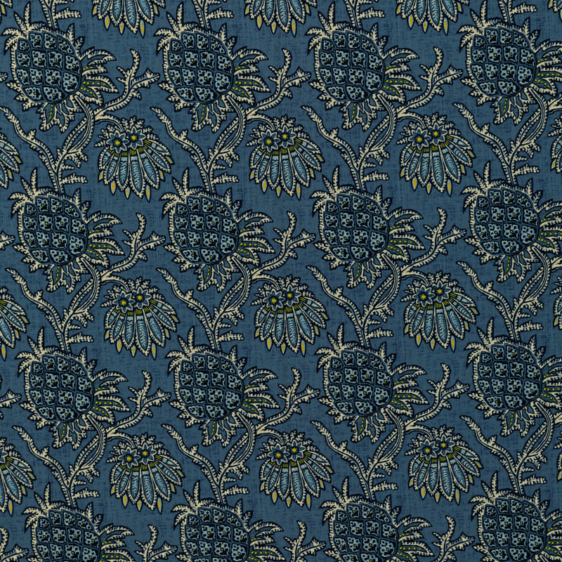 BRUNSCHWIG & FILS - BRASSAC PRINT- INDIGO - Fabric by the Yard INDIGO