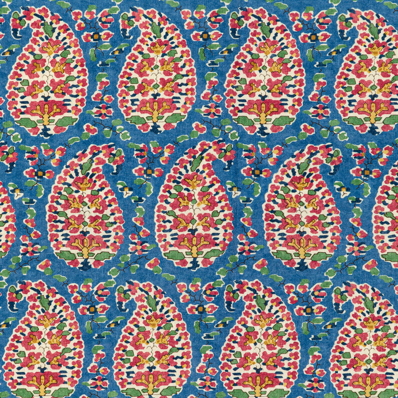 BRUNSCHWIG & FILS - ROUGIER PRINT- BLUE/RED - Fabric by the Yard BLUE/RED