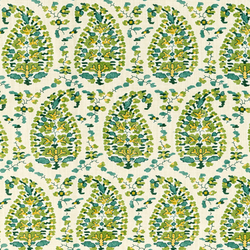 BRUNSCHWIG & FILS - ROUGIER PRINT- GREEN - Fabric by the Yard GREEN