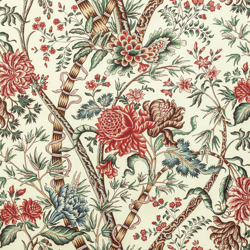 BRUNSCHWIG & FILS - LUBERON PRINT- RED/TEAL - Fabric by the Yard RED/TEAL