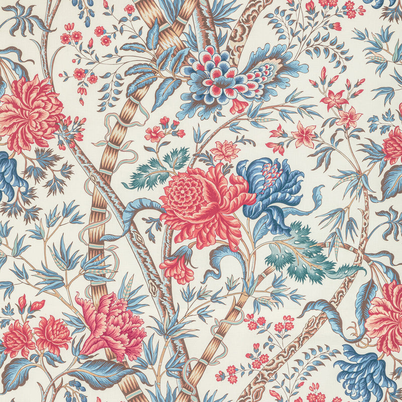 BRUNSCHWIG & FILS - LUBERON PRINT- RED/BLUE - Fabric by the Yard RED/BLUE