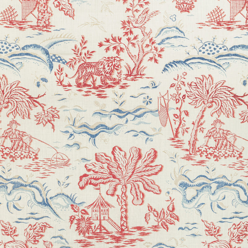 BRUNSCHWIG & FILS - VALENSOLE PRINT- RED/BLUE - Fabric by the Yard RED/BLUE