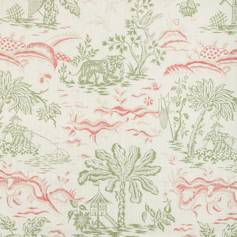 BRUNSCHWIG & FILS - VALENSOLE PRINT- LEAF/ROSE - Fabric by the Yard LEAF/ROSE