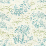 BRUNSCHWIG & FILS - VALENSOLE PRINT- TEAL/LEAF - Fabric by the Yard