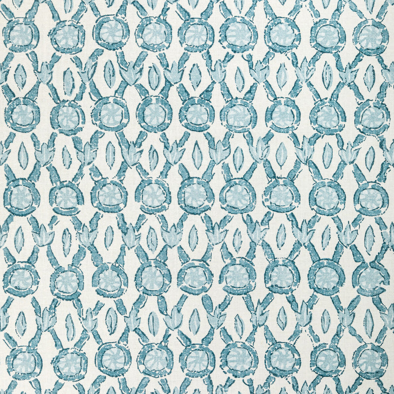 BRUNSCHWIG & FILS - GALON PRINT- AQUA - Fabric by the Yard AQUA