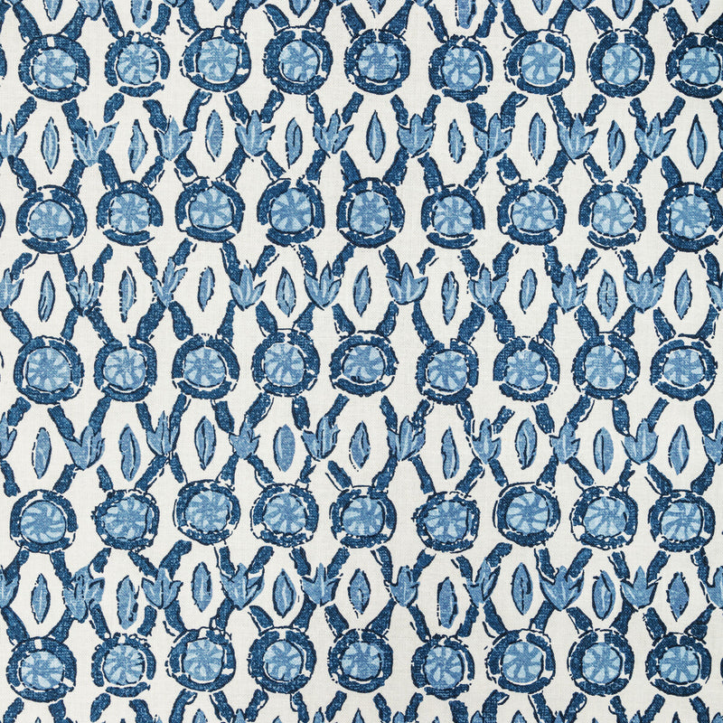 BRUNSCHWIG & FILS - GALON PRINT- BLUE - Fabric by the Yard BLUE