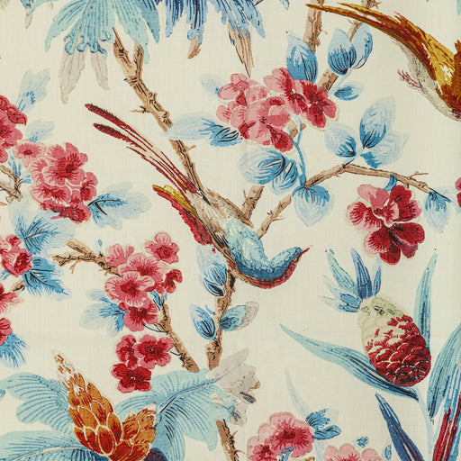 BRUNSCHWIG & FILS - GASTAUD PRINT- AQUA/BERRY - Fabric by the Yard AQUA/BERRY