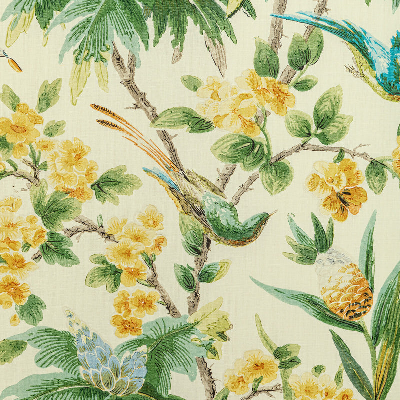 BRUNSCHWIG & FILS - GASTAUD PRINT- GOLD/LEAF - Fabric by the Yard GOLD/LEAF