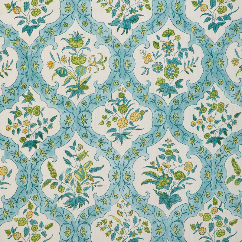 BRUNSCHWIG & FILS - VENTOUX PRINT- AQUA - Fabric by the Yard AQUA
