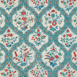 BRUNSCHWIG & FILS - VENTOUX PRINT- TEAL/ROSE - Fabric by the Yard