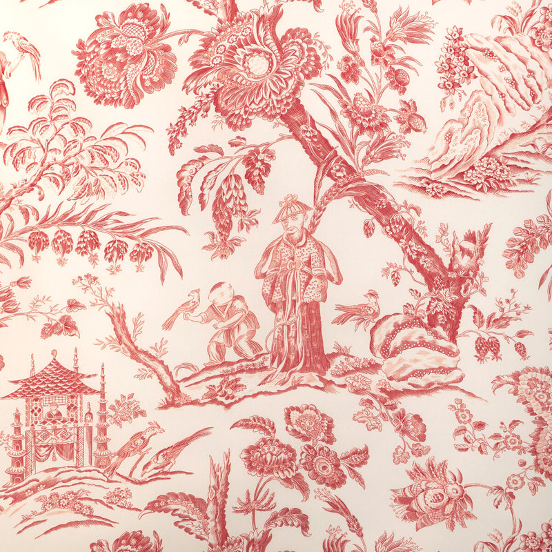 BRUNSCHWIG & FILS - MARCEL PRINT- RED - Fabric by the Yard RED