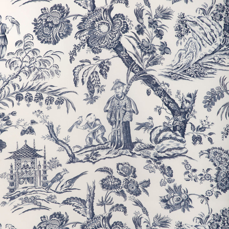 BRUNSCHWIG & FILS - MARCEL PRINT- NAVY - Fabric by the Yard NAVY