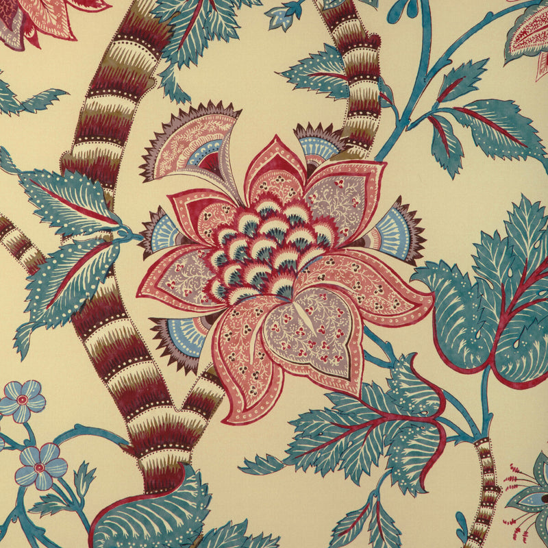 BRUNSCHWIG & FILS - CADENET PRINT- BEIGE/TEAL - Fabric by the Yard BEIGE/TEAL