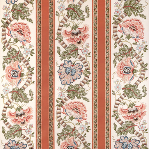 BRUNSCHWIG & FILS - LAURIS PRINT- APRICOT/SAGE - Fabric by the Yard APRICOT/SAGE