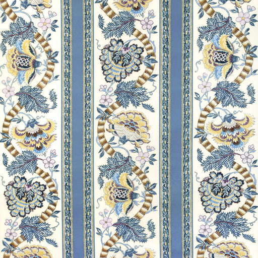 BRUNSCHWIG & FILS - LAURIS PRINT- BLUE/GOLD - Fabric by the Yard BLUE/GOLD