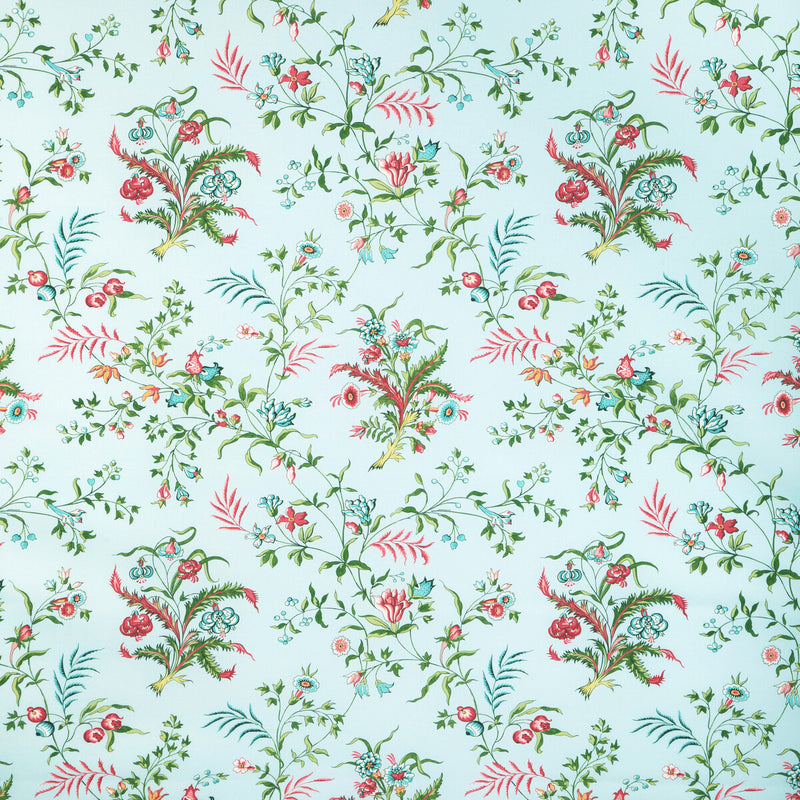 BRUNSCHWIG & FILS - CHANCAY PRINT- SKY/LEAF - Fabric by the Yard SKY/LEAF