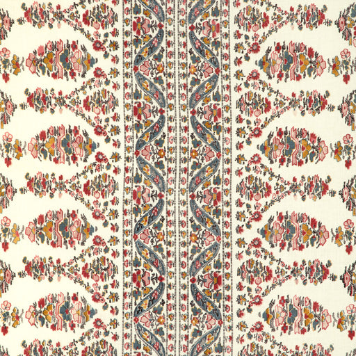 BRUNSCHWIG & FILS - VISAN PRINT- TEAL/ROSE - Fabric by the Yard TEAL/ROSE