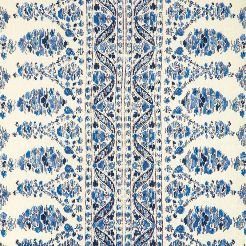 BRUNSCHWIG & FILS - VISAN PRINT- NAVY/SKY - Fabric by the Yard NAVY/SKY