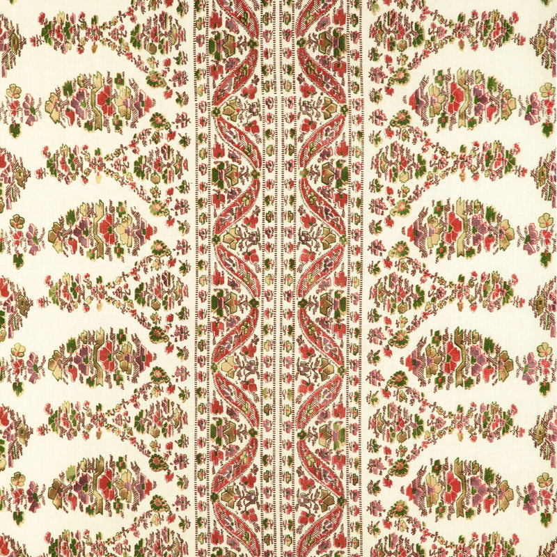BRUNSCHWIG & FILS - VISAN PRINT- ROSE/LEAF - Fabric by the Yard ROSE/LEAF