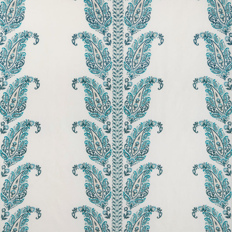 BRUNSCHWIG & FILS - YARA PAISLEY EMB- LAGOON - Fabric by the Yard LAGOON