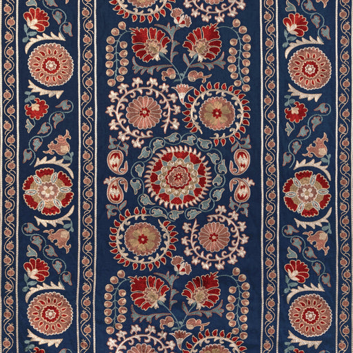 BRUNSCHWIG & FILS - SAANVI EMB- BLUE/RED - Fabric by the Yard BLUE/RED